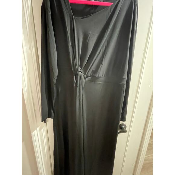 Eloquii Black Twist Detail Stretch Fit and Flare Midi Dress NWT 20W - Picture 6 of 9
